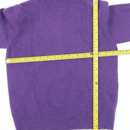 Benetton Women's Purple Wool Roll Neck Jumper Size M