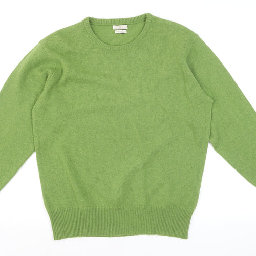 House of Bruar Women's Green Lambswool Crew Neck Jumper M