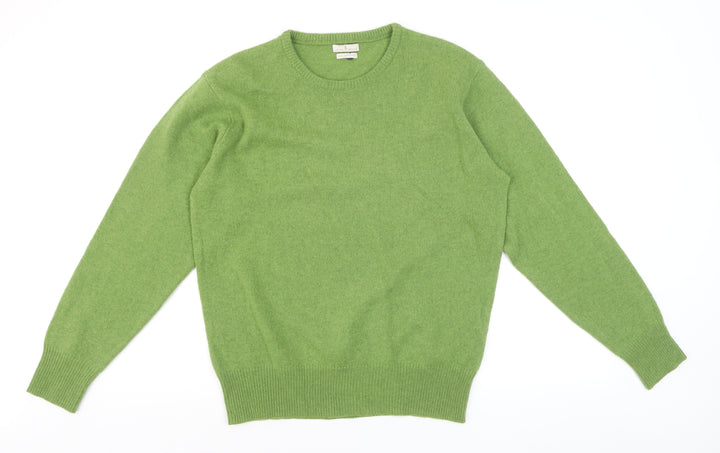 House of Bruar Women's Green Lambswool Crew Neck Jumper M
