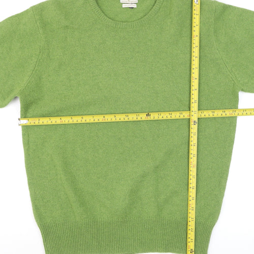 House of Bruar Women's Green Lambswool Crew Neck Jumper M