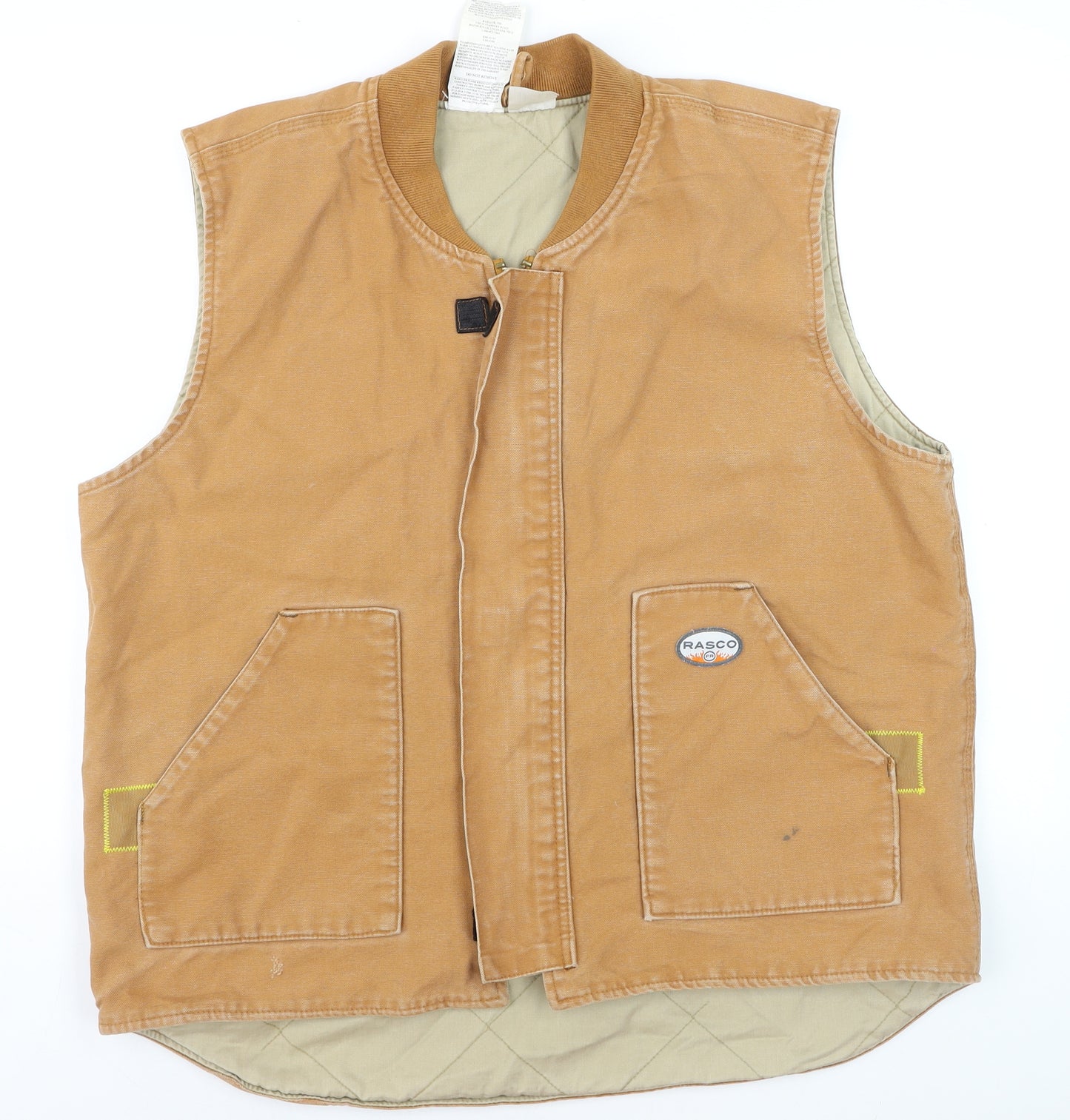 Rasco Men’s Brown Flame Resistant Work Waistcoat XL Cotton Canvas