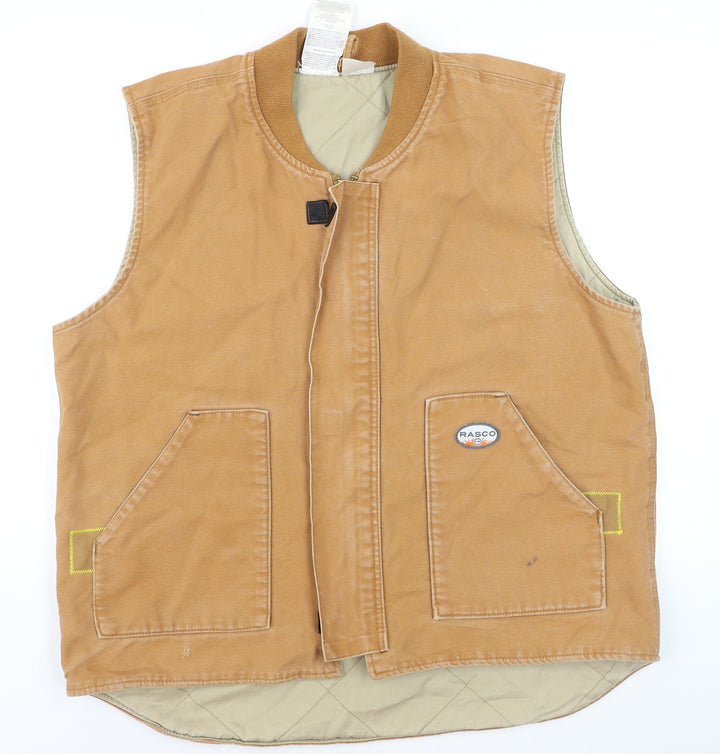Rasco Men’s Brown Flame Resistant Work Waistcoat XL Cotton Canvas
