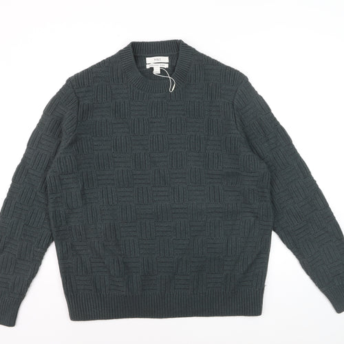Marks and Spencer Men’s Grey Lambswool Blend Crew Neck Jumper L