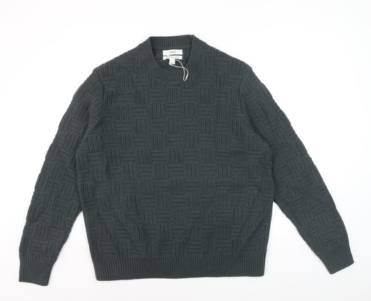 Marks and Spencer Men’s Grey Lambswool Blend Crew Neck Jumper L
