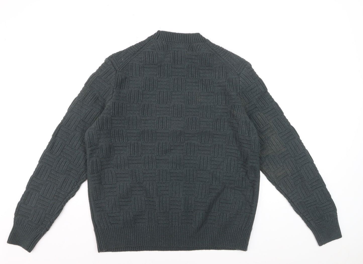Marks and Spencer Men’s Grey Lambswool Blend Crew Neck Jumper L