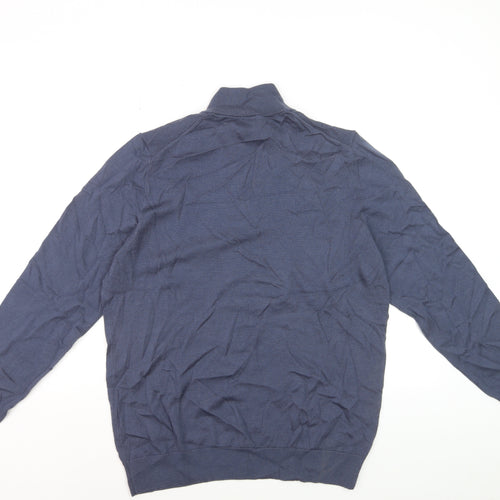 Marks and Spencer Autograph Men’s Blue Merino Wool 1/2 Zip Jumper L