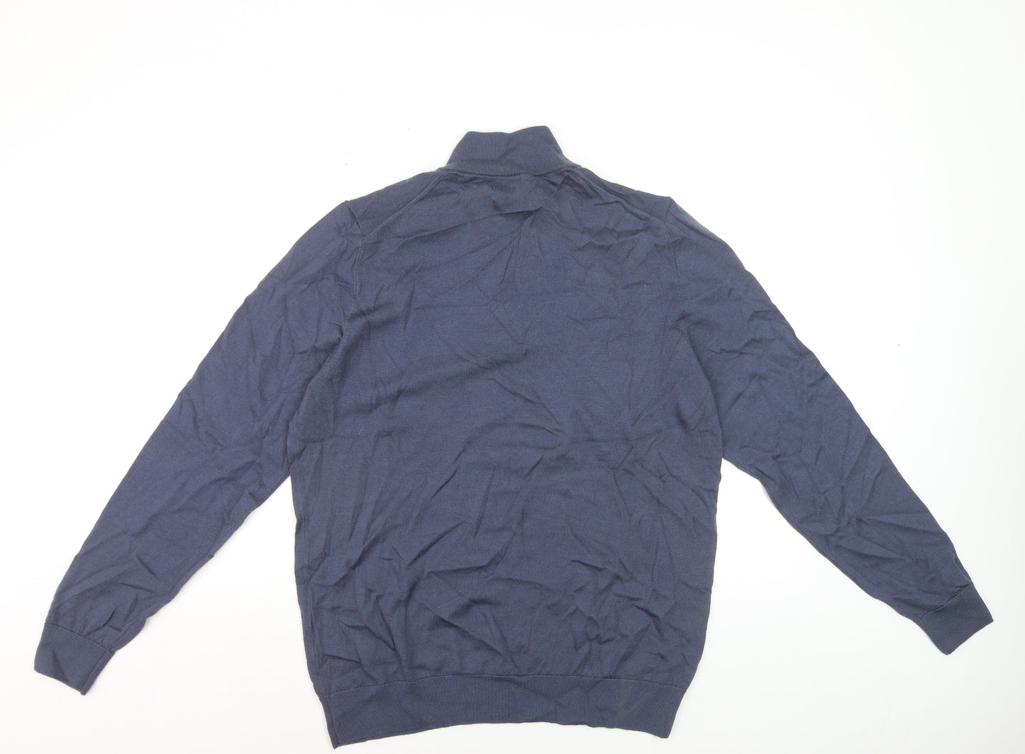 Marks and Spencer Autograph Men’s Blue Merino Wool 1/2 Zip Jumper L