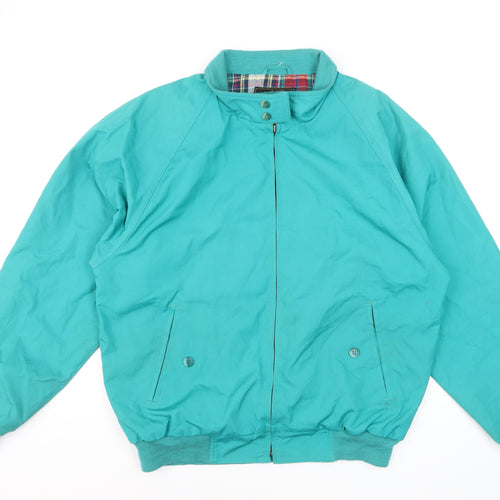 Eddie Bauer Men's Green Bomber Jacket L Classic Lined Cotton Blend