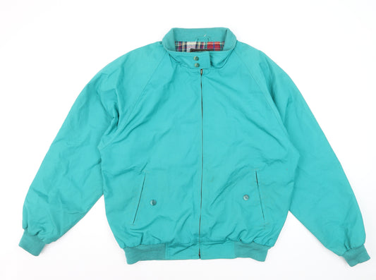 Eddie Bauer Men's Green Bomber Jacket L Classic Lined Cotton Blend