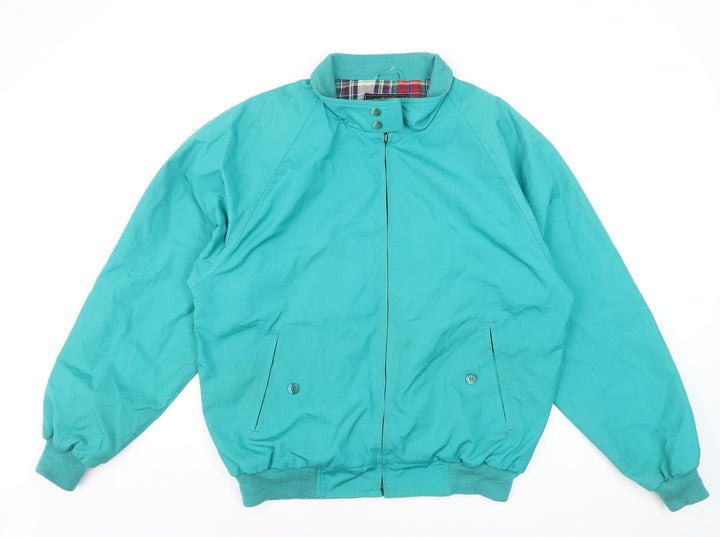 Eddie Bauer Men's Green Bomber Jacket L Classic Lined Cotton Blend