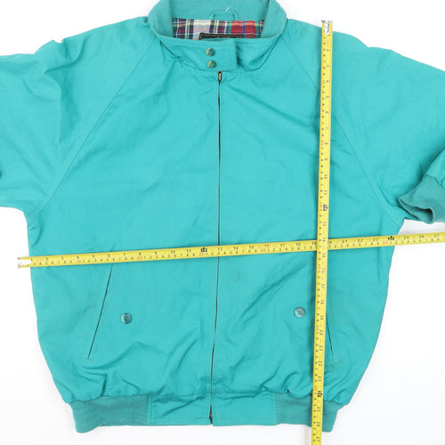 Eddie Bauer Men's Green Bomber Jacket L Classic Lined Cotton Blend