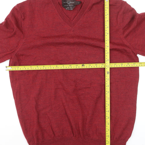 Black Brown 1826 Men’s Red Wool V-Neck Jumper Size L