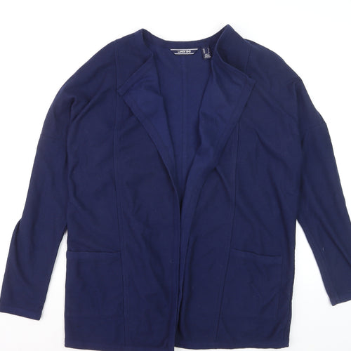 Lands' End Womens Blue Cotton Knit Cardigan Small