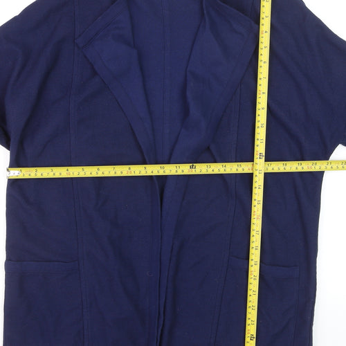 Lands' End Womens Blue Cotton Knit Cardigan Small