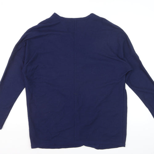 Lands' End Womens Blue Cotton Knit Cardigan Small