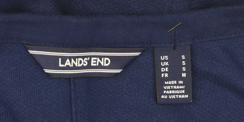 Lands' End Womens Blue Cotton Knit Cardigan Small