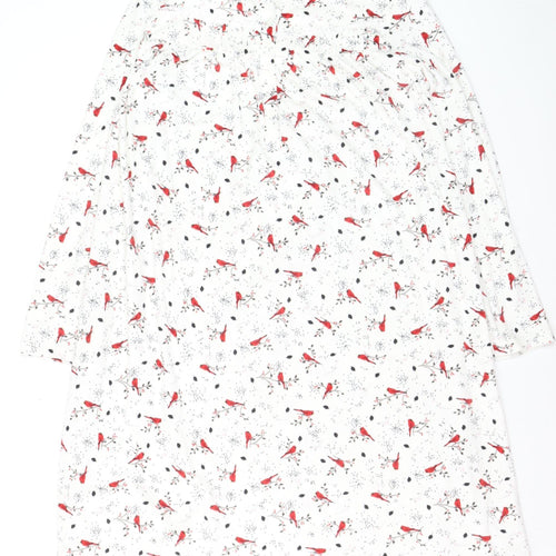 Secret Treasures Women's White Bird Print Fleece Nightshirt Size 10
