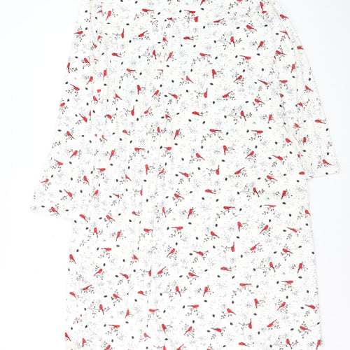 Secret Treasures Women's White Bird Print Fleece Nightshirt Size 10