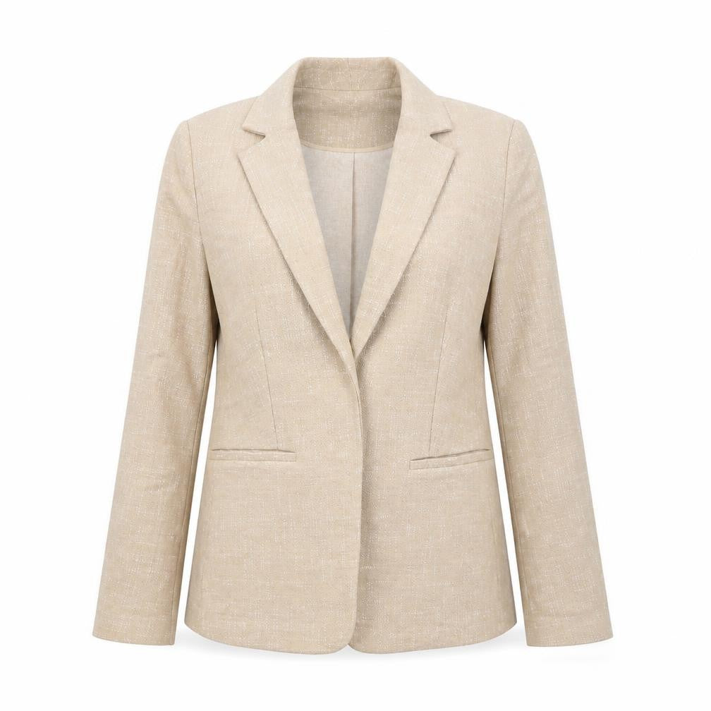 Front view of Marks & Spencer Women’s Beige Tailored Blazer UK 8