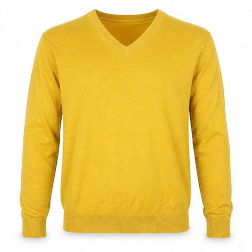 Hart Schaffner Marx Men's Yellow Merino Wool V-Neck Jumper M