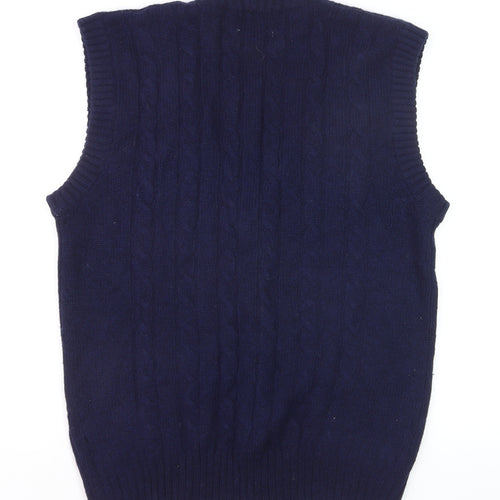 Westchester Classics Men's Blue Wool Cable-Knit Sleeveless Vest XL