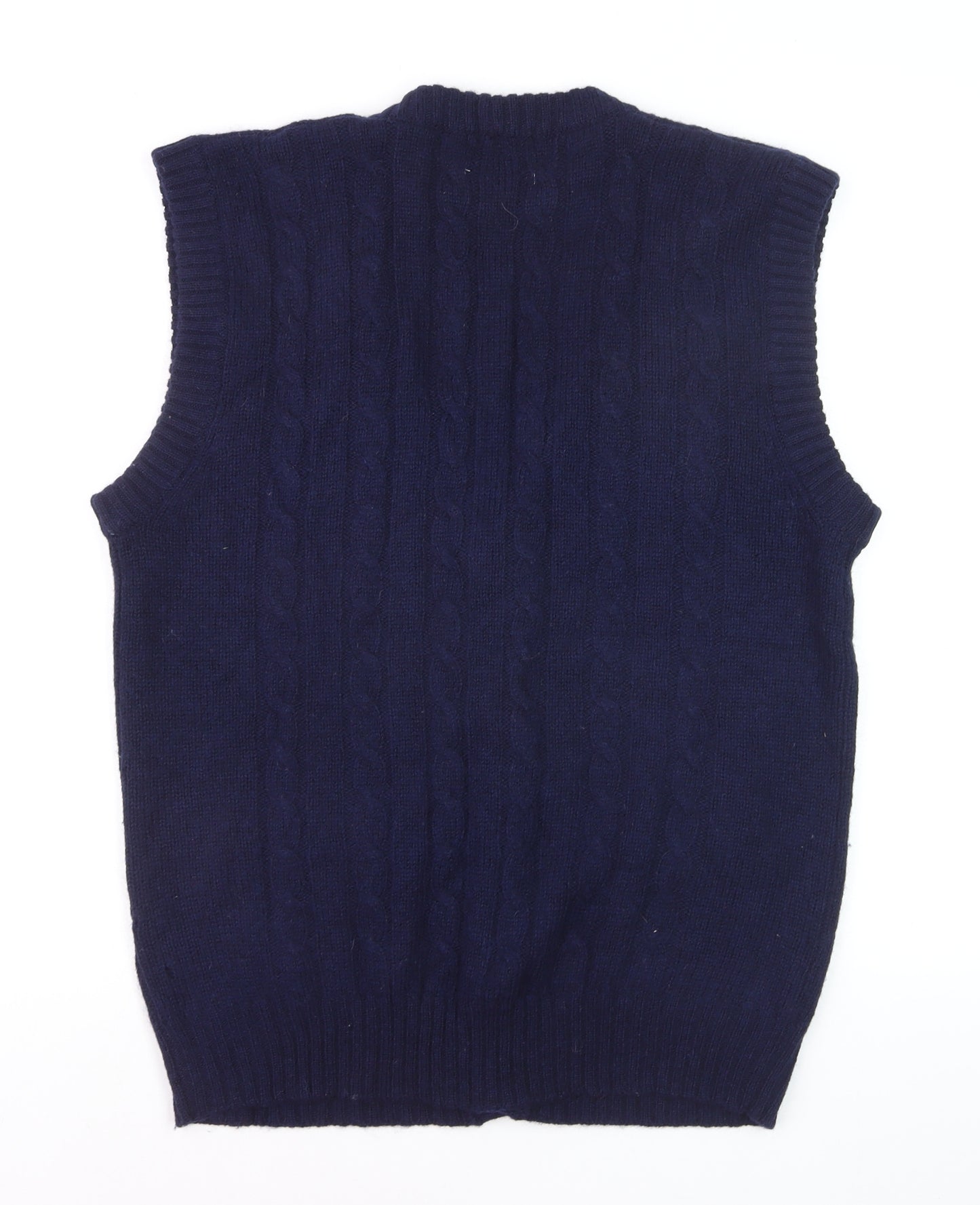 Westchester Classics Men's Blue Wool Cable-Knit Sleeveless Vest XL