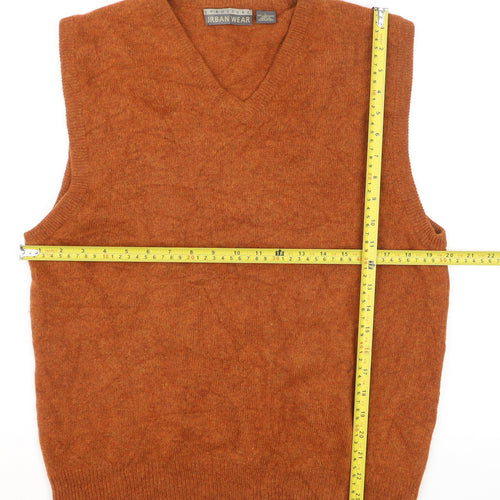 Structure Urban Wear Men's Brown Lambswool V-Neck Vest L
