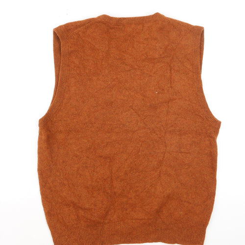 Structure Urban Wear Men's Brown Lambswool V-Neck Vest L