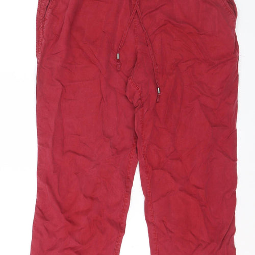 Lands' End Womens Red Lyocell Capri Trousers Size 16