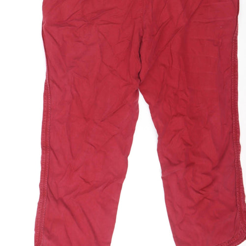 Lands' End Womens Red Lyocell Capri Trousers Size 16