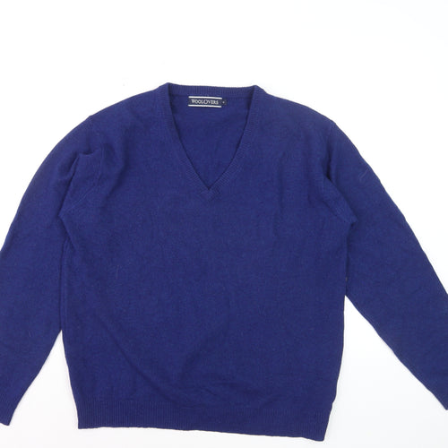 Woolovers Men's Blue Wool V-Neck Pullover Jumper M
