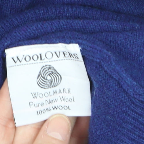 Woolovers Men's Blue Wool V-Neck Pullover Jumper M