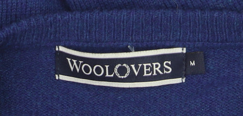 Woolovers Men's Blue Wool V-Neck Pullover Jumper M
