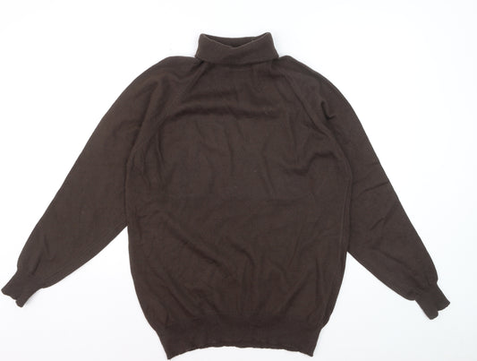 Resaknit Women's Brown Roll Neck Pure Wool Jumper Size 20