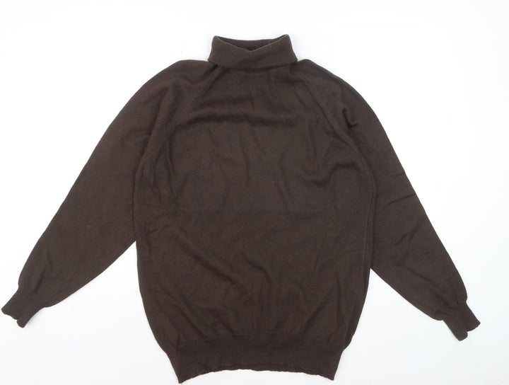 Resaknit Women's Brown Roll Neck Pure Wool Jumper Size 20