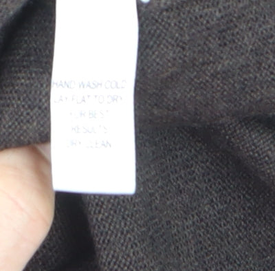 Pronto Uomo Men Brown XL Mock Neck Merino Wool Jumper