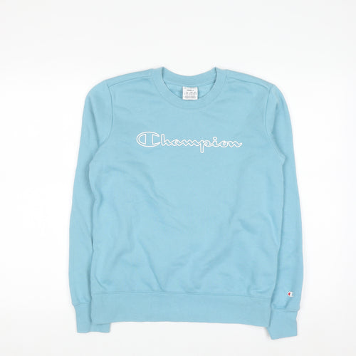 Champion Women's Blue Small Pullover Sweatshirt Crew Neck Logo