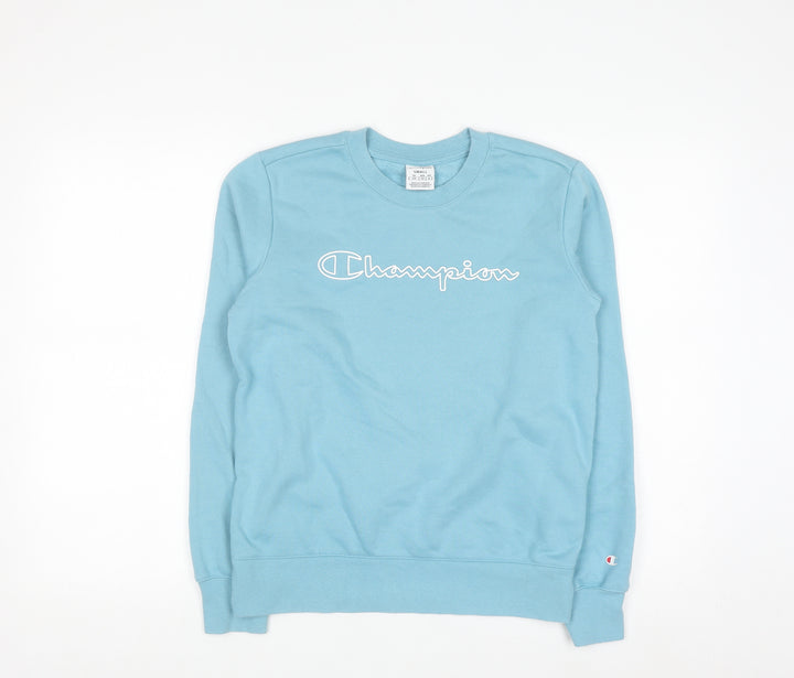 Champion Women's Blue Small Pullover Sweatshirt Crew Neck Logo