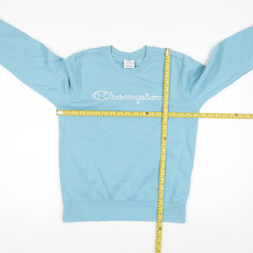 Champion Women's Blue Small Pullover Sweatshirt Crew Neck Logo