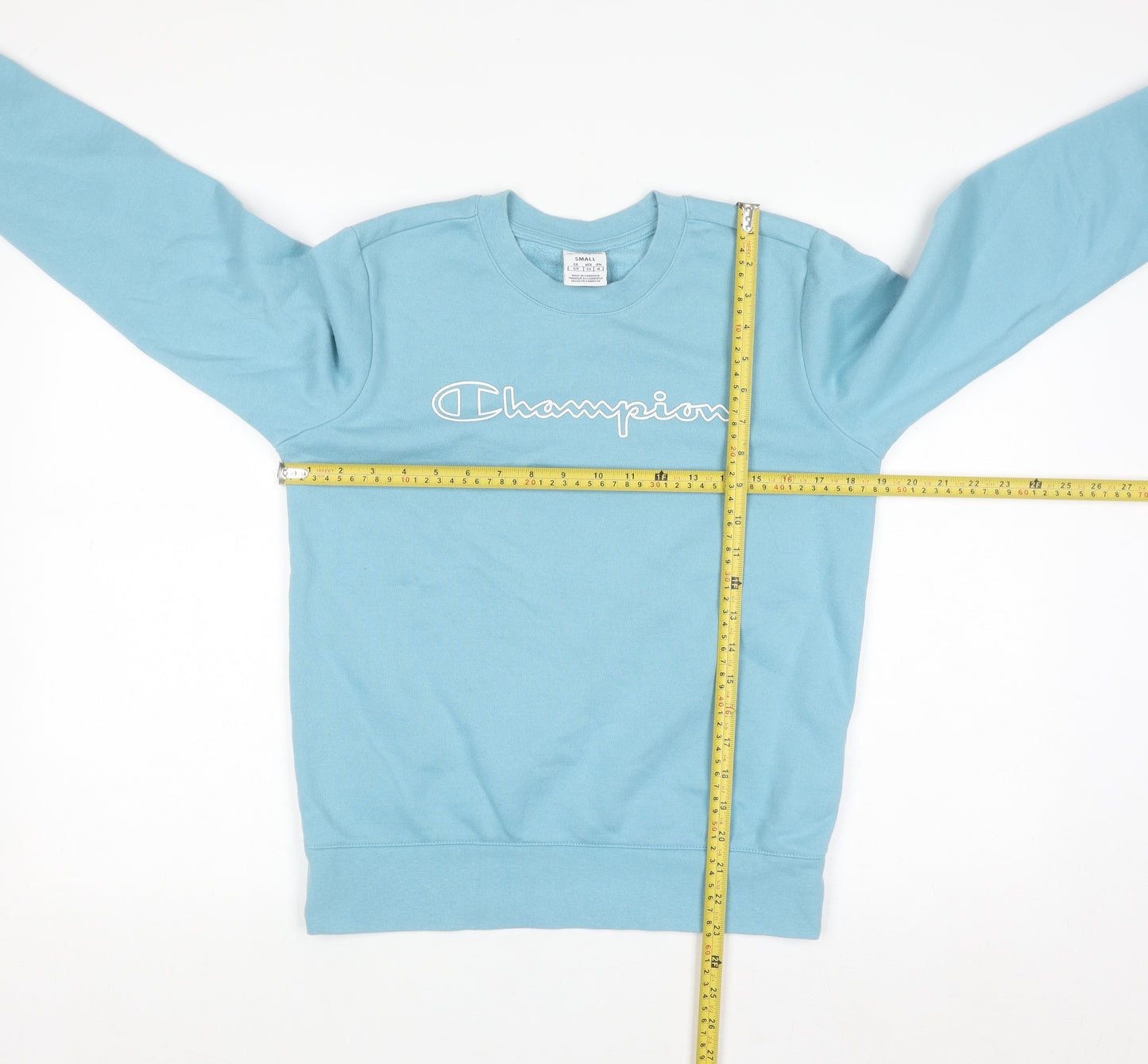 Champion Women's Blue Small Pullover Sweatshirt Crew Neck Logo