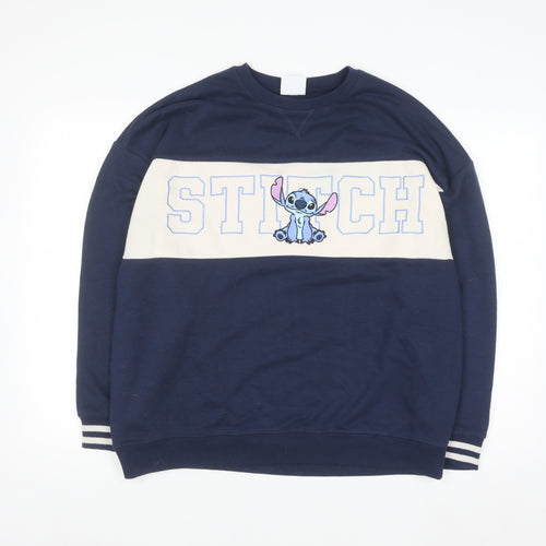 Disney Stitch Primark Women's Navy Sweatshirt Size M Pullover