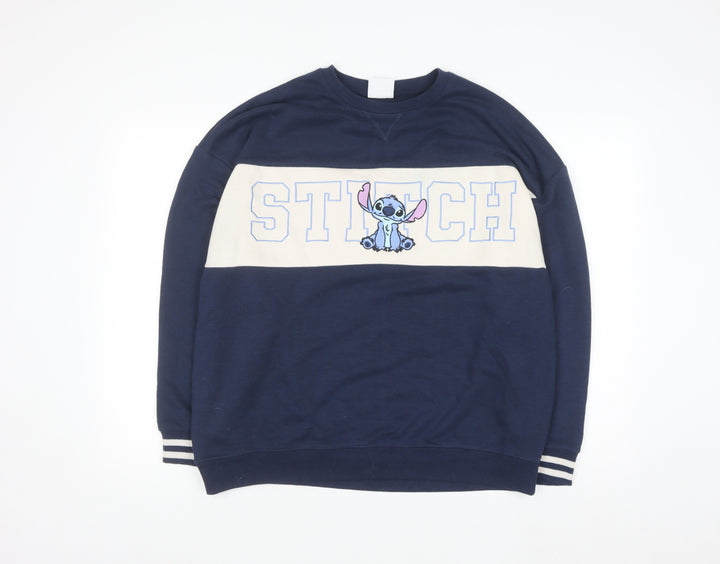 Disney Stitch Primark Women's Navy Sweatshirt Size M Pullover