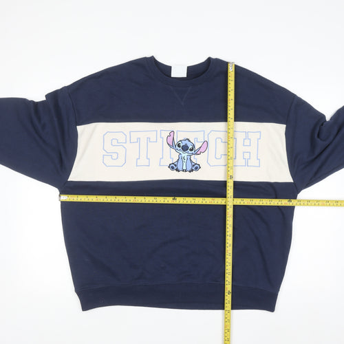 Disney Stitch Primark Women's Navy Sweatshirt Size M Pullover
