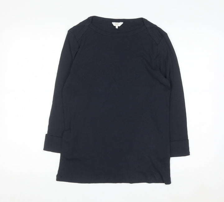 Cotton Traders Women's Blue Long Sleeve Basic Cotton T-Shirt Size 12