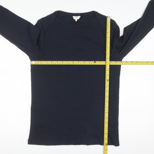 Cotton Traders Women's Blue Long Sleeve Basic Cotton T-Shirt Size 12