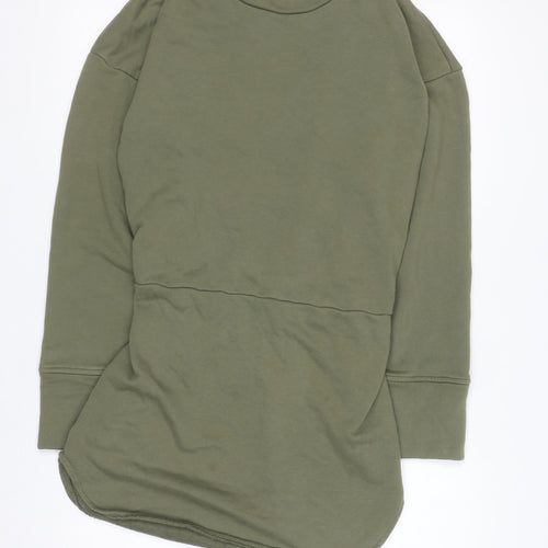 Noughts & Kisses Womens Khaki Long Sleeve Tunic Sweatshirt Size S