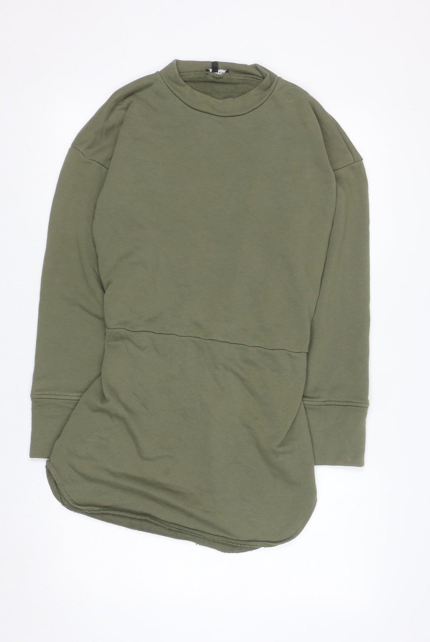 Noughts & Kisses Womens Khaki Long Sleeve Tunic Sweatshirt Size S