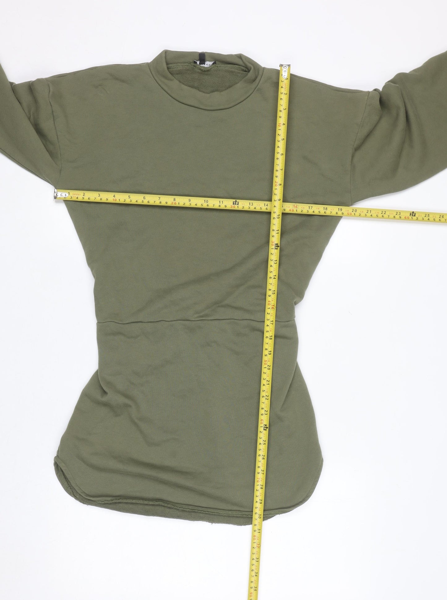 Noughts & Kisses Womens Khaki Long Sleeve Tunic Sweatshirt Size S