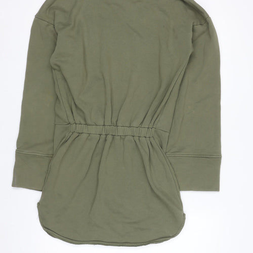 Noughts & Kisses Womens Khaki Long Sleeve Tunic Sweatshirt Size S
