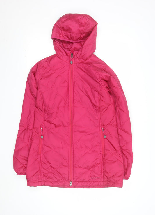 L.L.Bean Women's Pink Hooded Puffer Jacket Size S Regular Nylon